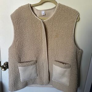 Cozy Beige Sherpa Vest